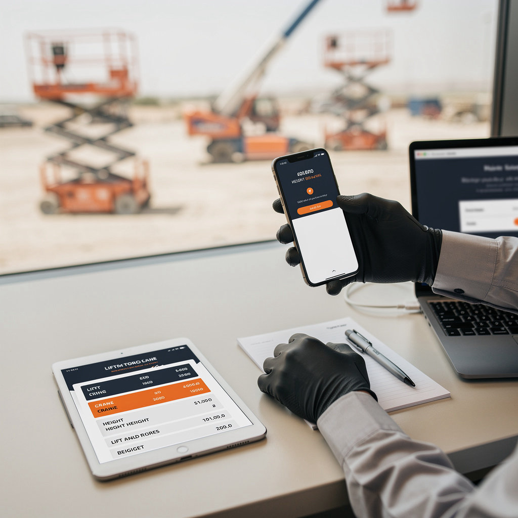 Lift Rentals KSA فريق تأجير الرافعات يرتب حجز معدة رفع لموقع عمل في السعودية
