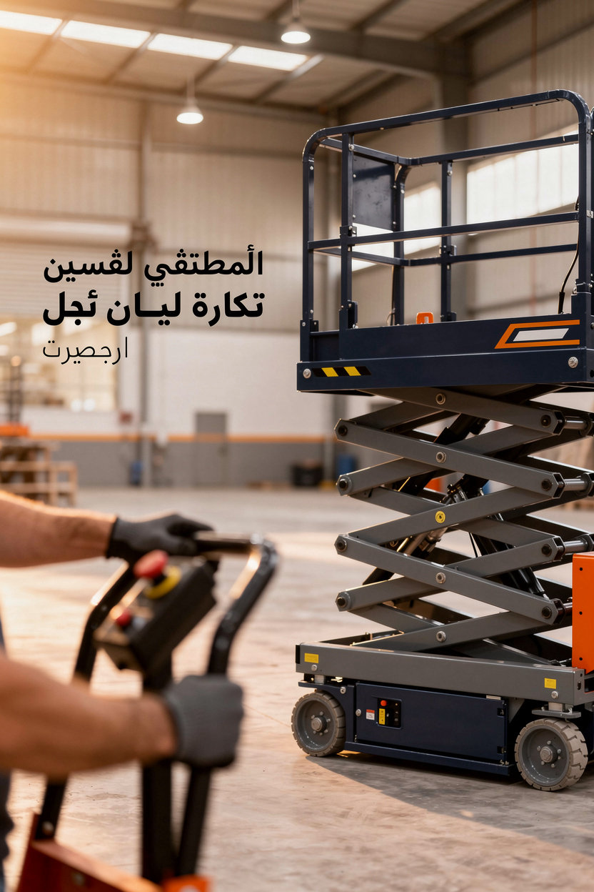 Lift Rentals KSA رافعة مقصية للإيجار في موقع عمل بالسعودية لأعمال الصيانة والإنشاءات